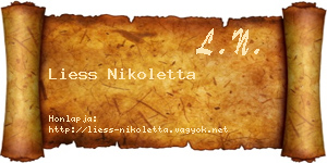 Liess Nikoletta névjegykártya