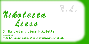 nikoletta liess business card